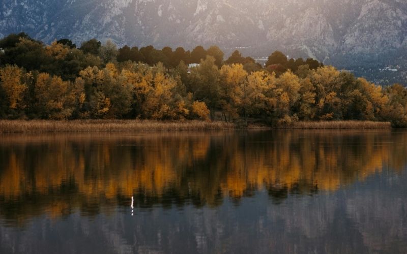 Colarado Autumn Lake Reflection in Colorado